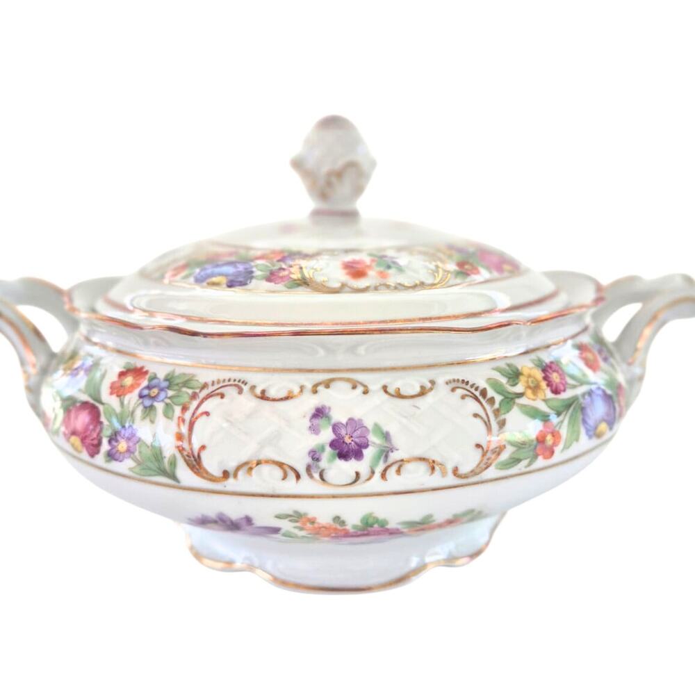 Vintage Schumann Bavaria Empress Covered Serving Bowl Vegetable Styling Catchall